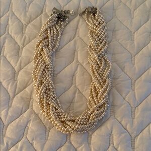 Elegant Pearl Braided Necklace